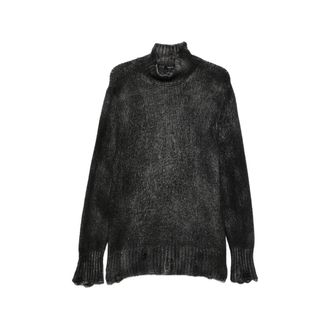 Avant Toi Distressed Roll-neck Sweater