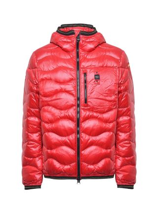 Blauer Red Micro-Ripstop Polyester Wave-Quilted Puffer Jacket