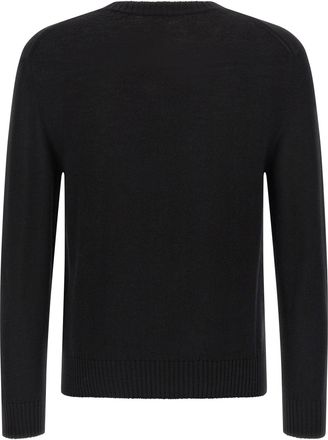 Jil Sander Logo-Embroidered Virgin Wool Sweater - Black