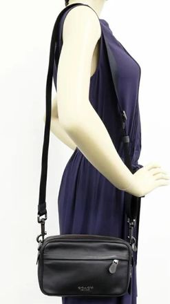 Coach Pre-owned Cross Body Bags, male, Black, Size: ONE SIZE Pre-owned Leather shoulder-bags