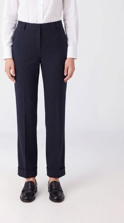 Alberto Biani Pantaloni straight in lana vergine stretch a vita media