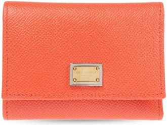 Dolce & Gabbana logo-plaque leather wallet - women - Leather - One Size - Orange