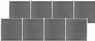 vidaXL Vidaxl - Pannello di Recinzione in wpc 1391x186 cm Grigio