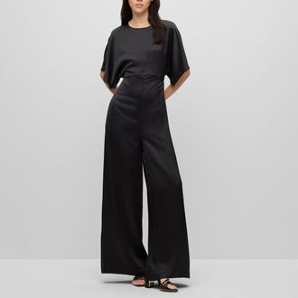 HUGO BOSS Womens Dasimera Jumpsuit in Black - Size 8 UK