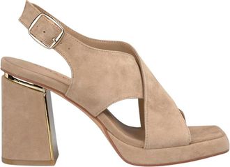Alma En Pena Hoge sandaal met bandjes - Dames - Sandalen met hakken - Beige - 37 EU - Schoenen