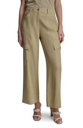 DKNY Linen Blend Cargo Pants in Mojave Desert at Nordstrom, Size 12