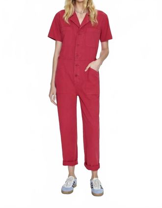 Pistola Denim Grover Jumpsuit In Rouge