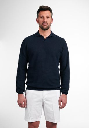 Eterna Strickpullover ETERNA, Herren, Gr. XL, blau (dunkelblau), 70% cotton, 30% Leinen, l&auml;ssig geschnitten, Pullover Strickpullover