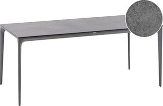 Beliani Garden Dining Table SOVARETO 180 cm 90 cm Stone Effect Dark Grey