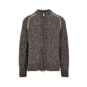 Herno Cardigan in maglia moulin&eacute; - - Knitwear - Uomo - Marrone - L