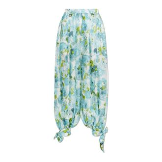 Chlo&eacute; Wide Trousers, female, Green, Size: XS Loose-fit silk trousers
