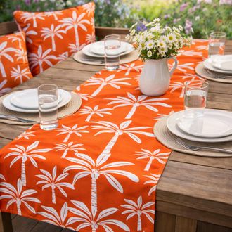 KASANOVA Runner da esterno 40x130 cm palme arancio