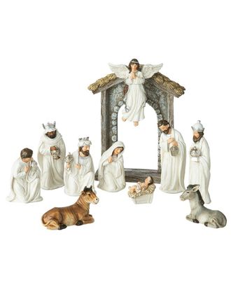 Glitzhome Handmade Resin Nativity Figurine Set