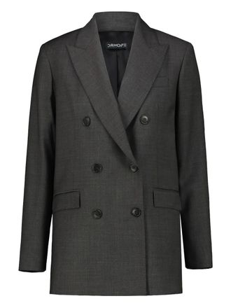 DRHOPE double-breasted wool blazer - women - Wool - 42 - Grey