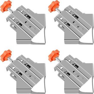 OEM Paquete De 4 Abrazaderas De Esquina Gruesas De Acero Inoxidable: Abrazaderas De &Aacute;ngulo Recto Con Apertura Y Cierre De Precisi&oacute;n (cerradas) Para Carpin