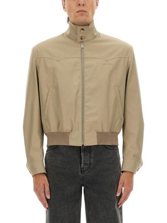 Alexander McQueen Beige Solid Mock Collar Jacket