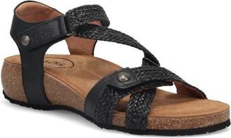Taos Trulie Wedge Sandal in Black Leather at Nordstrom, Size 10-10.5Us