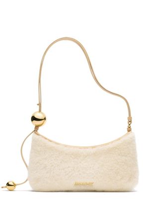 Jacquemus Le Bisou Perle shoulder bag - women - Cotton/Sheep Skin/Shearling - One Size - Neutrals