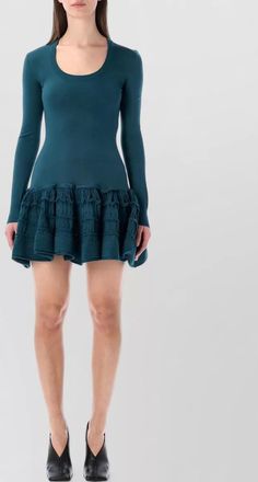 Alaia ruffle mini dress crinoline knit