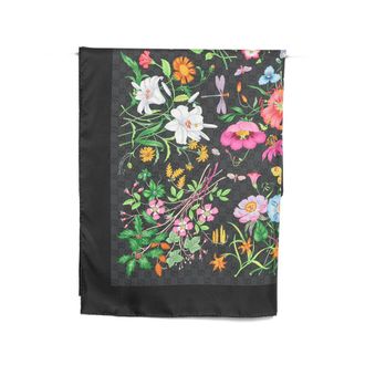 Gucci Flora Print GG Supreme Scarf