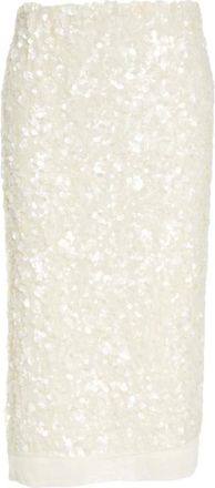 Second Female Rokken, Dames, Wit, L, Pailletten, Paillet Midi Rok Bianco Aw 25