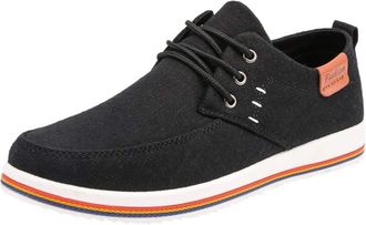 Generic Mens Canvas Sneaker Shoes, Mens Boat Shoe Extra Wide, Deck Shoes Lace Up Summer Shoe Flat Bottom Walking Trainers Low-Top Casual Sneakers Breathable T