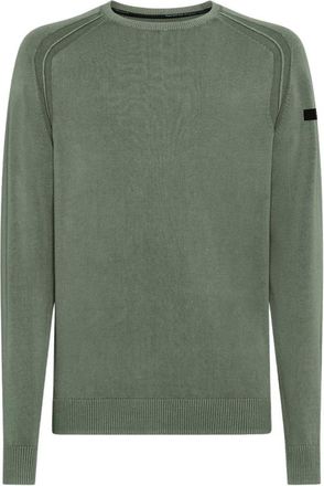 Roberto Ricci Design Techno Wash Round 14 Knit - Heren - Ronde hals truien - Groen - 2XL - Katoen - Truien & Vesten