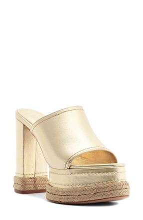 Schutz Darah Platform Sandal in Platina at Nordstrom, Size 7.5