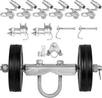 OEM Kit De Herrajes Para Puerta Corrediza Soporte De Rueda Con 2 Ruedas De 6 Rodillos De Puerta Corrediza Para Marcos De Puerta Con Rieles De Conexi&oacute;n Rod