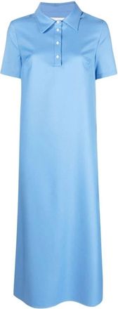 Loulou Studio Buttoned Long Dress - Dames - Maxi kleedjes - Blauw - XS - Kleedjes