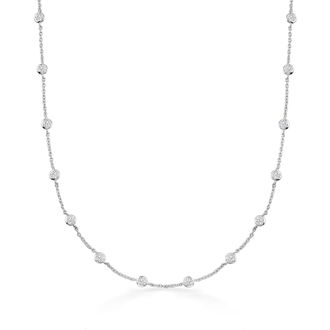 Ross-Simons Bezel-Set CZ Station Necklace in Sterling Silver