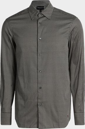 Emporio Armani Birdseye Cotton Satin Sport Shirt