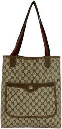 Gucci Pre-owned GG Leren Tote Bag - Dames - Vintage Shopper - Bruin - ONE Size - Leer - Vintage