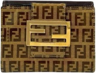 Fendi Pre-owned Vintage Portemonnee - Dames - Vintage Accessoires - Bruin - ONE Size - Leer - Vintage