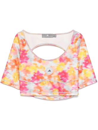 adidas by Stella McCartney Top crop con stampa - Rosa