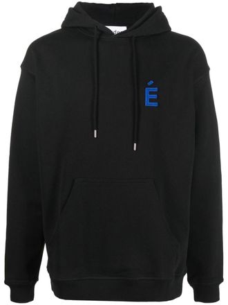 Études Studio National patch organic-cotton hoodie - Black