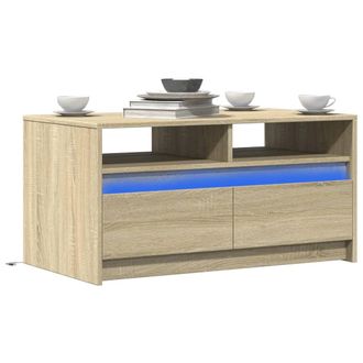 vidaXL Tavolino Da Salotto Con Luci Led Rovere Sonoma In Truciolato Vidaxl
