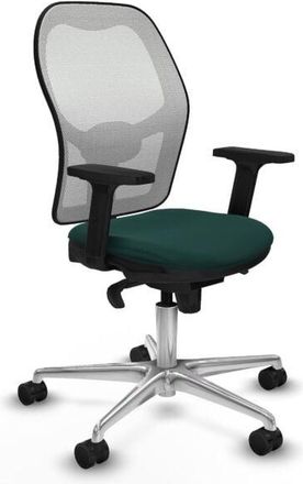 Piqueras y Crespo Jorquera Sincro Malla Blanca Similpiel Verde Botella Brazos 2d Base Aluminio Ruedas 65mm Nailon