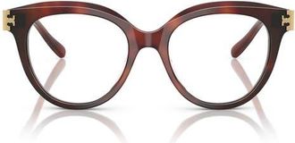 Tory Burch 51mm Phantos Optical Glasses in Tortoise at Nordstrom
