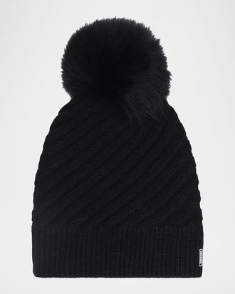 Gorski Select Cashmere Beanie with Lamb Shearling Pom