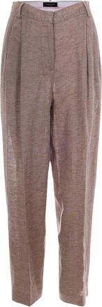 Fabiana Filippi Linen Carrot Fit Pants With Pleated Detailing