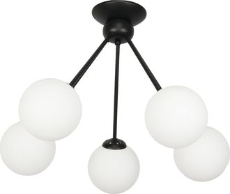 OEM L&aacute;mpara De Techo Con Pantalla Negra Y Bolas De Cristal Lindos 14-850
