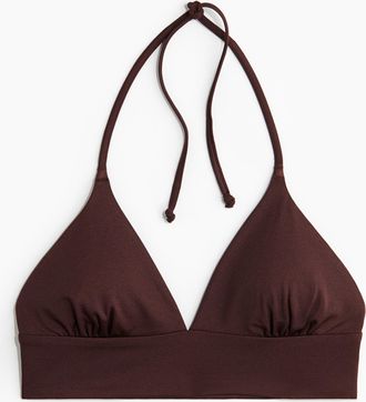 H&M Wattiertes Triangel-Bikinitop - Brown