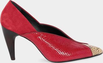 Isabel Marant Luza 90MM Leather-Velvet Pumps