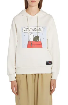 Moncler x Peanuts Snoopy Snowflake Graphic Hoodie in White at Nordstrom, Size Medium