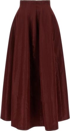 Alberta Ferretti Asymmetrische Panel Maxi Rok - Dames - Midirokken - Rood - L - Leer - Rokken