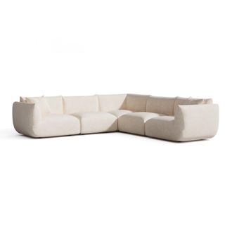 Sia Home Sof&aacute; esquinero panor&aacute;mico modular 7 plazas terciopelo de chenilla