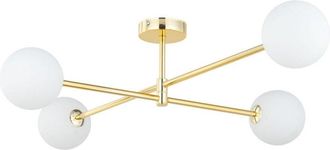 Luminosa Light Designs TK Sarius Lámpara de techo semiempotrada Globe Multi Arm, dorada, 4 brazos G9