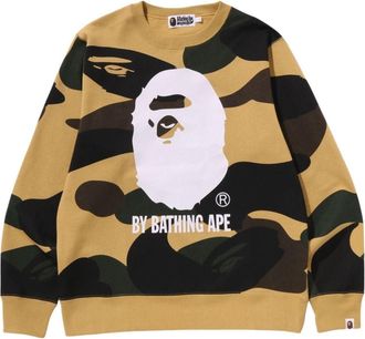 A Bathing Ape Giant 1St Camo By Bathing Ape Crewneck Yellow 1L30-113-011-YEL