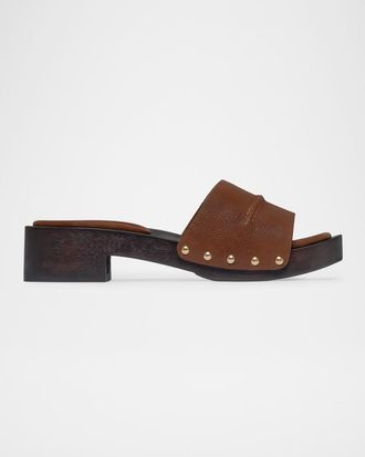 Bernardo Blyde Leather Clog Mule Sandals